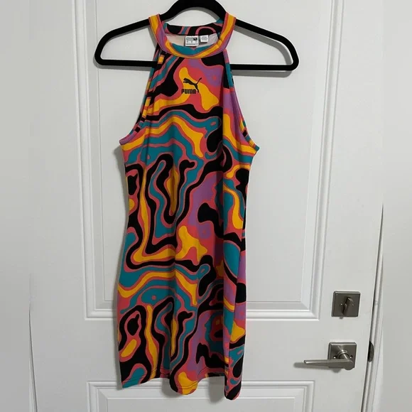 Puma | Dresses | Nwt Puma Womens Lava Print Halter Mini Dress Size L |  Poshmark